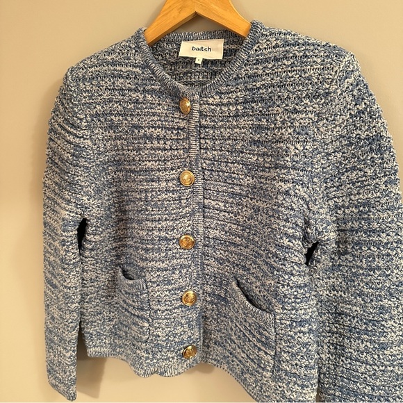 NEW Ba&sh Bash Guspa Cardigan Jacket in  Blue Crochet | size 1 / S - Picture 8 of 12